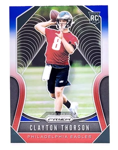 2019 Prizm Red White And Blue #310 Clayton Thorson RC Philadelphia Eagles - Picture 1 of 2