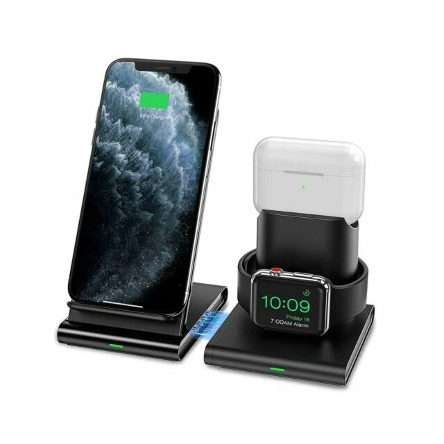 Seneo SNPA191BB 3 in 1 Apple Charging Station - Black