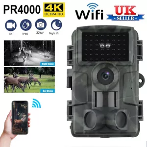 Bluetooth WiFi Hunting Trail Camera 1080P 32MP Infrared Night Wildlife Scouting - Picture 1 of 16