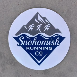SNOHOMISH RUNNING CO Aufkleber Runners Mountains Seattle Washington WA State Round - Bild 1 von 5