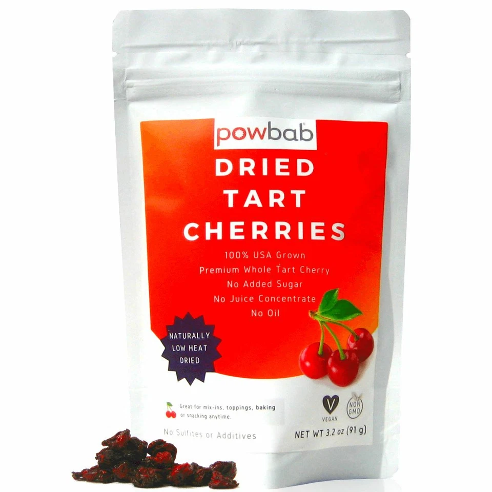 powbab Dried Tart Cherries - 100% USA Montmorency Organic, Unsweetened (3.2 oz) - Image 1 of 4