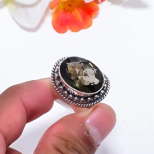 Smoky Quartz Gemstone 925 Sterling Silver Jewelry Ring All Size, Adjustable Ring - Picture 1 of 6