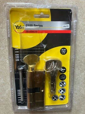 Nuovo - Cilindro europeo Yale Serie 2100 35/35 con pomolo e 5 chiavi - Immagine 1 di 3