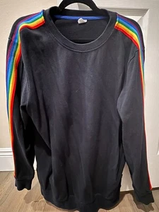 Tomboy X Crew Neck Sweatshirt Size L Large Black Pullover Rainbow Pride Sweater - Picture 1 of 5