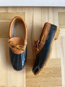 Sporto women's rubber rain shoes blue/brown sz8 made in korea - Picture 1 of 5