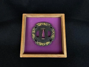 Japanese Antique Samurai TSUBA Samurai Katana Sword Gold Inlay (e14) - Bild 1 von 12