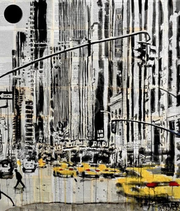 Impresión artística de Nueva York - En algún lugar de la ciudad de Nueva York por Loui Jover Radio Póster de la ciudad 20x24 - Imagen 1 de 1