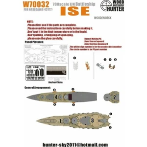 Hunter W70032 1/700 Holzdeck IJN Schlachtschiff ISE für Hasegawa 43117 - Bild 1 von 3