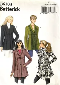 Chaqueta Butterick Misses Patrón B6103 Talla 6-14 SIN CORTAR - Imagen 1 de 2