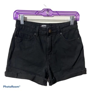 BDG Urban Outfitters Anthropologie Black Denim High Rise Shorts Fray Hem Size 26 - Picture 1 of 6