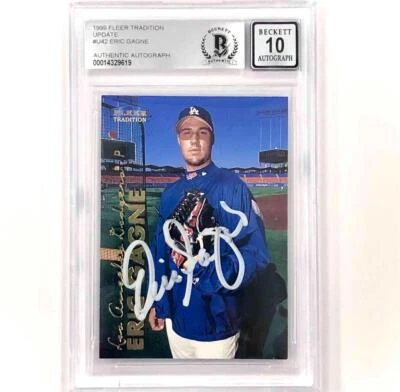 Eric Gagne full autograph signed 1999 Fleer Tradition RC rookie BAS BGS 10 Auto - Image 1 of 2