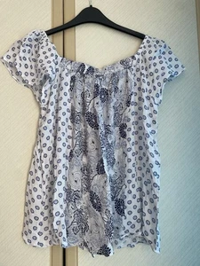 Stunning Dorothy Perkins Size 10 Ladies Summer Top White with Blue Flowers - Picture 1 of 9