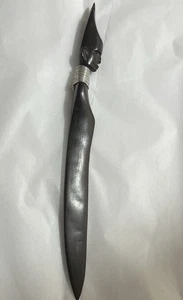 Abrecartas Tribal Africano Arte Popular Madera de Ébano Tallado Cuchillo Étnico Raro - Imagen 1 de 6