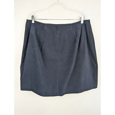 Mini-saia vintage Y2K Venezia veludo azul marinho plus size 20 sirene de escritório carreira - Imagem 1 de 4