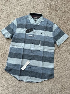 Tommy Hilfiger Herren Custom Fit SS Button-Down Leinen Hemd blau gestreift Gr. L - Bild 1 von 8