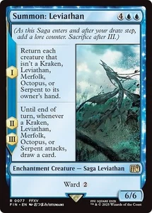 Foil Summon: Leviathan Magic The Gathering casi nuevo Final Fantasy 1 raro - Imagen 1 de 1