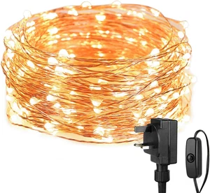 Lepro Fairy Lights Plug In, 10M 100 LED Copper Wire Fairy Lights, 33Ft Warm For - Picture 1 of 12