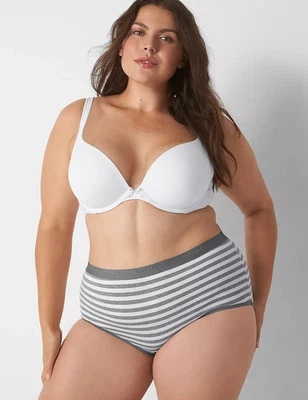 NUEVO CON ETIQUETAS Lane Bryant COLOR CACIQUE RAYAS VERDES LAZO ALGODÓN COMPLETO Calzoncillo Talla 26 28 Foto 1 de 2
