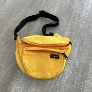 Vintage Eastsport Fanny Pack Waist Pouch Yellow 3 Zippers 1990s Style - Picture 1 of 5