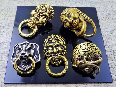 5 Vintag Wallet Chain Connectors, Brass Conchos, Unique Original, Wallets, Hats - Image 1 of 4