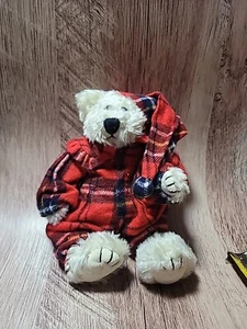 Neu mit Etikett Boyds Bears Bianca T Pyjama weiß rot kariert #912076 1998 8 Zoll Urlaub Chr - Bild 1 von 3