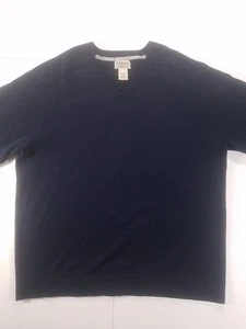 LL Bean V-Neck Pullover Sweater Large Regular Fit Langarm Blau - Bild 1 von 9
