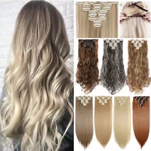 Clip In Extensions Dick Echt Haarteil Haarverlängerung 8 Tressen Set Tresse D339 - Bild 1 von 34