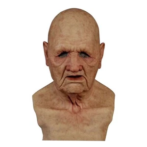 Realistische alte Mann Maske Halloween Maske Grusel Latex Old Man Maske Falten Kopfbedeckung - Bild 1 von 6