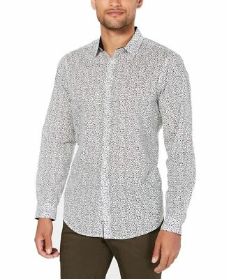 INC Concepts Men's Button Down White Black Dot Printed Shirt NWT MSRP $69 B1520 - Image 1 of 4