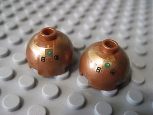 Lego Star Wars R4-G9 Droid Head- Copper Brick, Round 2 x 2 Dome Top 2 pcs - Picture 1 of 2