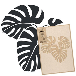 STENCIL riutilizzabile in PLASTICA / 45x65 o 65x95 Tropicale / FOGLIE TROPICALI - Picture 1 of 3