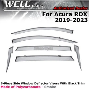 Deflectores protectores contra la lluvia Wellvisors para visores Acura RDX 2019-2024 6 piezas borde negro - Imagen 1 de 6