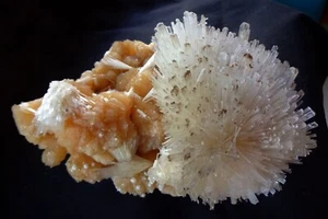 TOLLE SCOLEZITKUGEL SPRAY AUF STILBIT BÖGEN BILDUNG MINERALIEN PROBE +23,2 - Bild 1 von 8