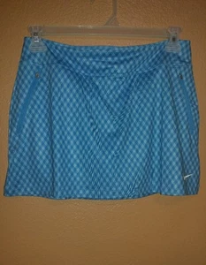 Nike Golf Gingham Flight Skort Size M Clearwater Blue #640433 401 MSRP $80 - Picture 1 of 3