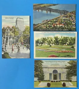 4 Vintage Linen Memphis Tennessee TN Postcards - Picture 1 of 2