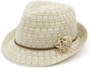 Damen knautschbar Spitze Trilby Damen Sommer Sonnenhut leicht Urlaub verstaubar - Bild 1 von 4