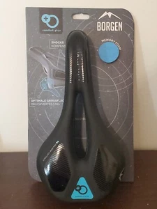 Borgen Comfort Plus Memory Foam Double Contact Bike Saddle - Black - New - Picture 1 of 4