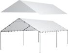 White 10'X20' Carport Canopy Replacement Cover, Waterproof & Uv Protected