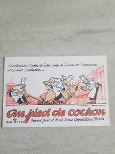 Au Pied De Cochon Restaurant Paris Frankreich Postkarte - Julia Kind Favorit, selten - Bild 1 von 6
