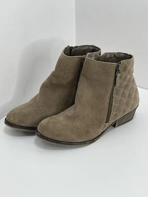 Botas de tornozelo White Mountain Jodi couro camurça tamanho 6w largura bege acolchoado bom - Imagem 1 de 4