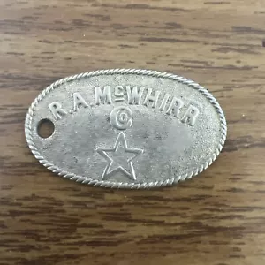 Vintage R. A. McWhirr Co Fall River, MA Advertising Metal ID Fob Rare - Picture 1 of 4