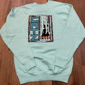Vtg 80s Sweatshirt Catz Australia Shirt Crew Neck Surf Skate USA NOS Youth XL - Picture 1 of 12