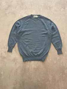 Ballantyne Cashmere Scozia Blu Maglione Pullover Uomo S/M - Foto 1 di 15