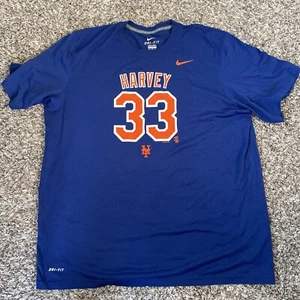 Nike Matt Harvey New York Mets baseball men’s blue shirt size XXL #33 - Picture 1 of 6