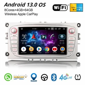 64GB Android 13 Autoradio Navi CarPlay Wifi Ford Focus S-Max C-Max Galaxy Mondeo - Bild 1 von 24