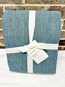 Pottery Barn SOFT WASHED DENIM Full Queen Size Duvet Cover Blue NEW - Picture 1 of 7