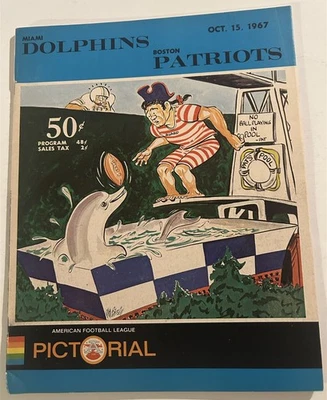 1967 Boston Patriots Miami Dolphins Program AFL CAPPELLETTI Johnny Unitas Babe Foto 1 de 4