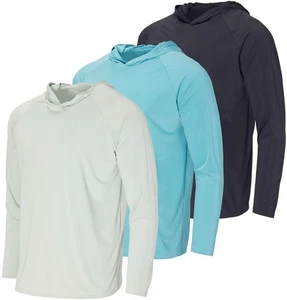 3 Pack: Men's UPF 50+ Sun Protection Lightweight Long Sleeve Hoodie Shirt Fis... - Picture 1 of 6