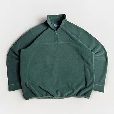 Vintage 90s Polo Ralph Lauren Sweater Mens XL Olive 1/4 Zip Casual Made in USA - Image 1 of 4