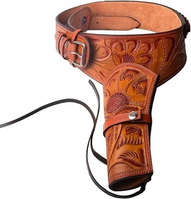 Leather Western Gun Holster Hand tooled Holster Cowboy For Christmas Gifts - Image 1 of 3